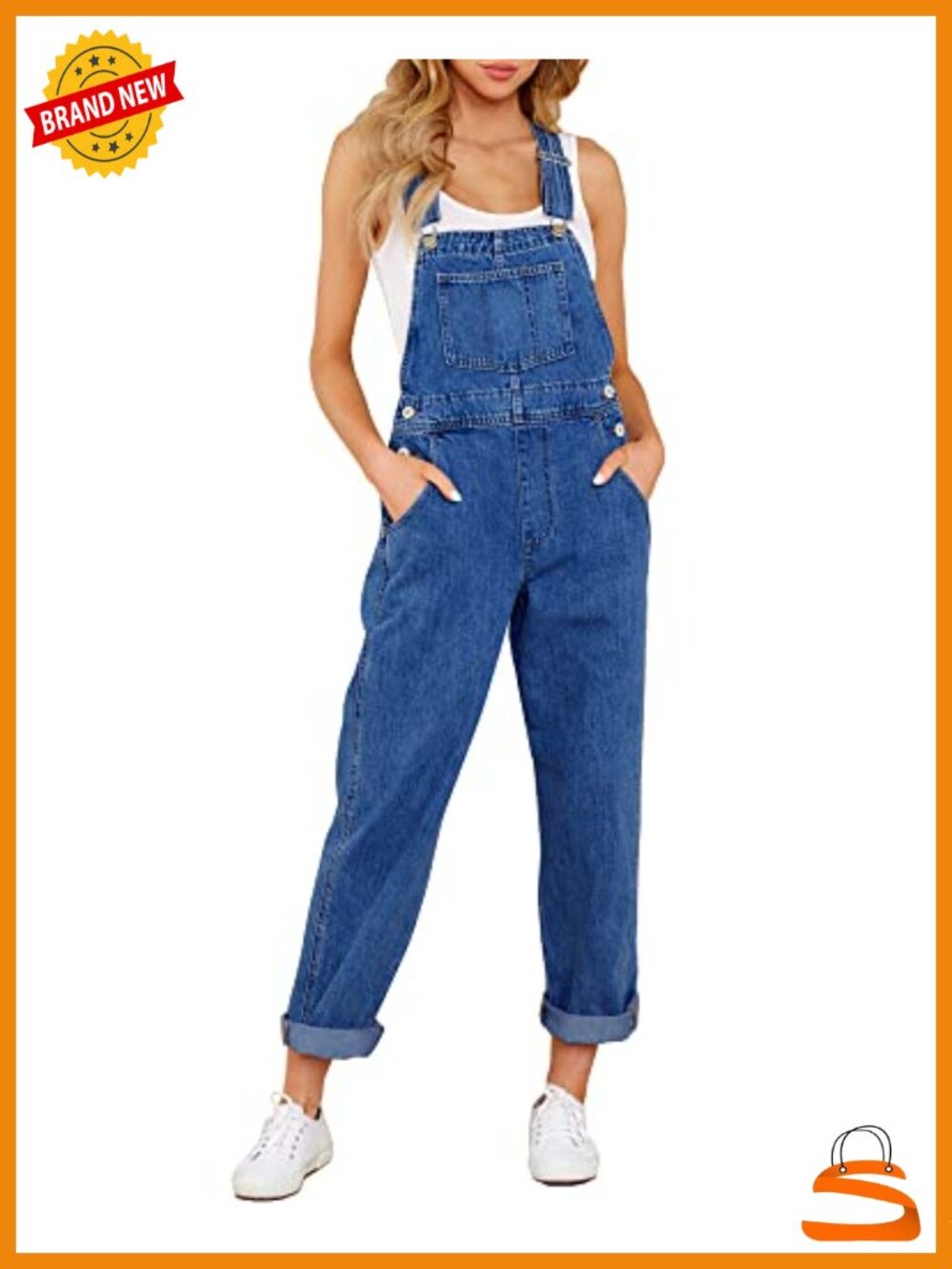 Overalls Women Loose Fit Jean Denim Bib Jumpsuit Stretch Overall Pants
